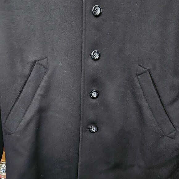 DONATED: Workers for Freedom Black Mens Short Coat (Wool/Cashmere Blend) - Large - Picture 6 of 16